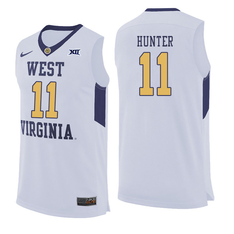 Men #11 DAngelo Hunter West Virginia Mountaineers College Basketball Jerseys Sale-White